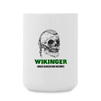 Wikinger Totenkopf Design - Große Tasse 440 ml - Weiß - Vorne
