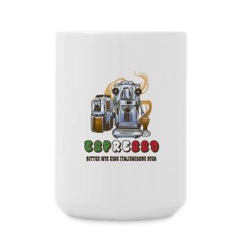 Espresso Italien Design - Große Tasse 440 ml - Weiß - Vorne
