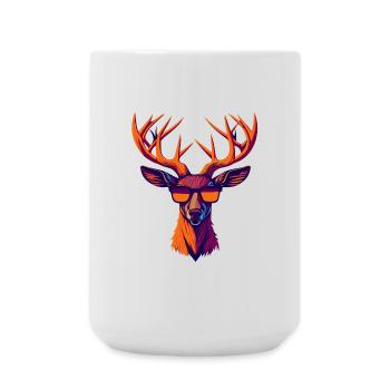 Retro Deer Revolt - Large Mug 440 ml - white - Front
