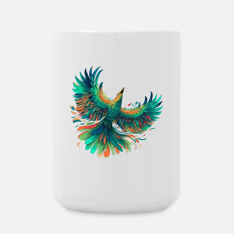 Conception vibrante de vol à plumes de phénix - Grande tasse 440 ml - blanc