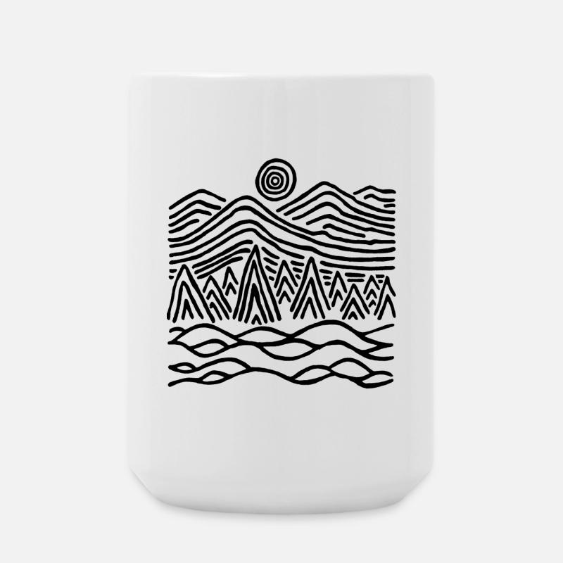 Paysage noir étrange - Grande tasse 440 ml - blanc