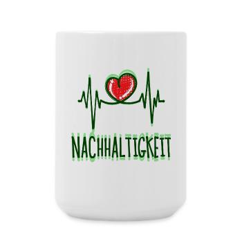 Umwelt Nachhaltigkeit Spruch Erde Naturschutz Herz - Große Tasse 440 ml - Weiß - Vorne