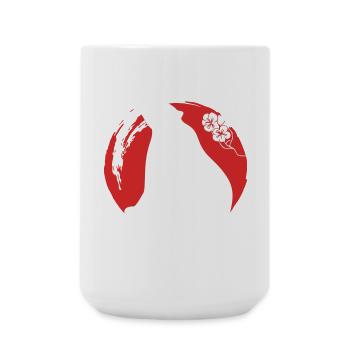 Bear Silhouette Japanese - Large Mug 440 ml - white - Front