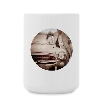 Vintage Autopalette Design in Sepia Tones - Große Tasse 440 ml - Weiß - Vorne