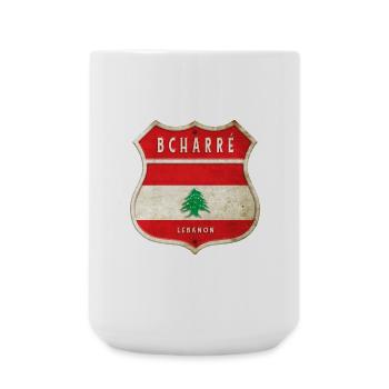 Bisharri Lebanon coat of arms flags design - Large Mug 440 ml - white - Front