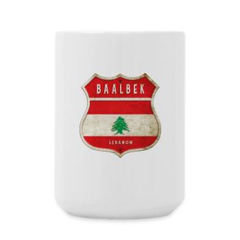 Baalbek Lebanon coat of arms flags design - Large Mug 440 ml - white - Front