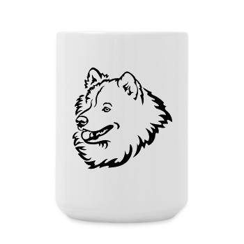Samoyed head - Large Mug 440 ml - white - Front