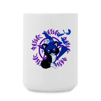 halloween outfit, kätzchen, pentagramme, Tochter - Große Tasse 440 ml - Weiß - Vorne