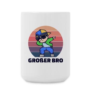 Stolzer Großer Bruder Statement Bro Bruderherz - Große Tasse 440 ml - Weiß - Vorne