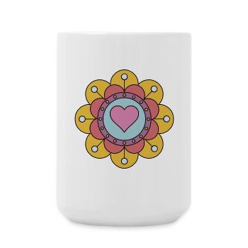 Niedliche Funky Hippie Boho Blume - Große Tasse 440 ml - Weiß - Vorne