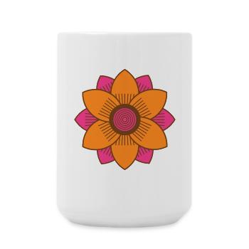 Style rétro du milieu du siècle Rose et Orange Fleur - Grande tasse 440 ml - blanc - Devant