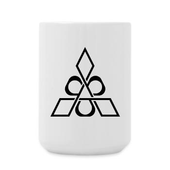 Abstract triangle and rings design - Large Mug 440 ml - white - Front