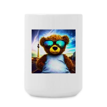 Teddy in Berlin I - Große Tasse 440 ml - Weiß - Vorne