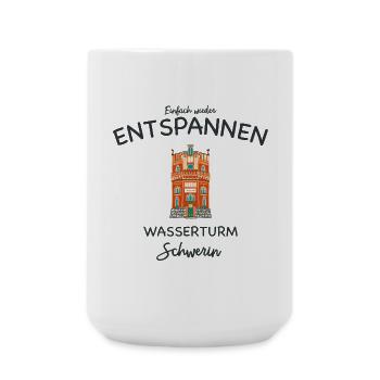 Schwerin, Wasserturm Weinberg, einfach Entspannen - Große Tasse 440 ml - Weiß - Vorne