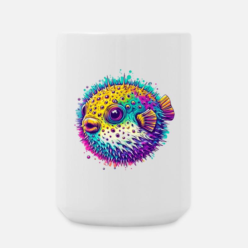 Kugelfisch - Große Tasse 440 ml - Weiß
