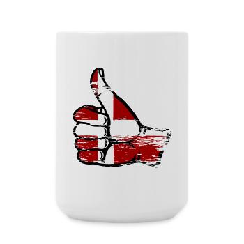 Denmark Flag All Right Symbol - Large Mug 440 ml - white - Front