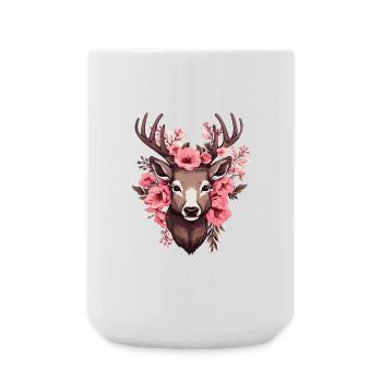 Roe Deer with Flowers Costumes Deer Head Deer Head - Large Mug 440 ml - white - Front