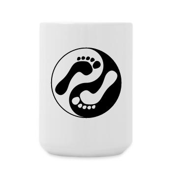 barfuß natural runners yin yang - Große Tasse 440 ml - Weiß - Vorne