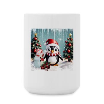 Pingouin drôle mignon - Grande tasse 440 ml - blanc - Devant