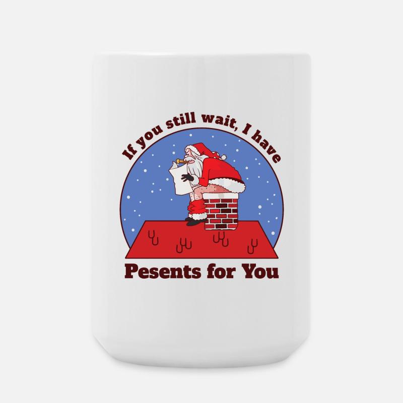 Père Noël faisant caca - Grande tasse 440 ml - blanc