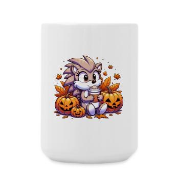 Igel trinkt Halloween - Große Tasse 440 ml - Weiß - Vorne