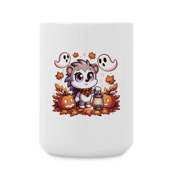 Halloween Igel mit niedlichen Geistern - Große Tasse 440 ml - Weiß - Vorne