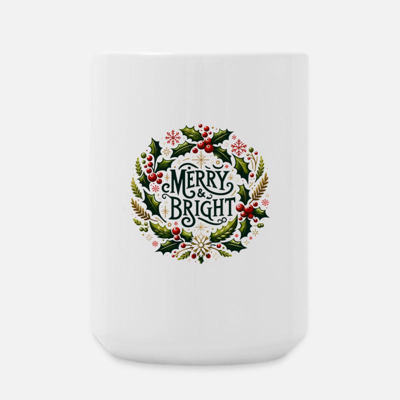 Merry & Bright - Große Tasse 440 ml - Weiß
