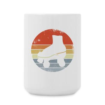 Vintage Rollschuhe - Große Tasse 440 ml - Weiß - Vorne