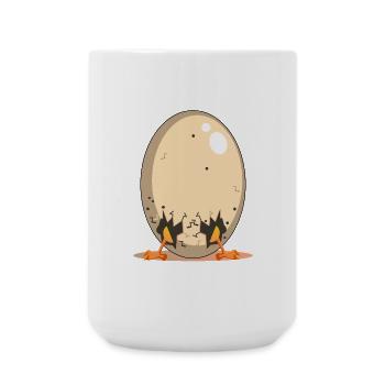 Funny Chicken Egg - Chicken Coop Cartoon - Large Mug 440 ml - white - Front