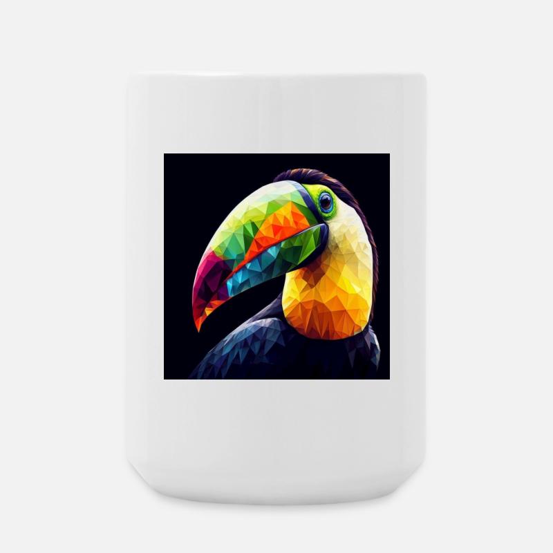 Tukan farbenfroh Polygon Kunst - Große Tasse 440 ml - Weiß