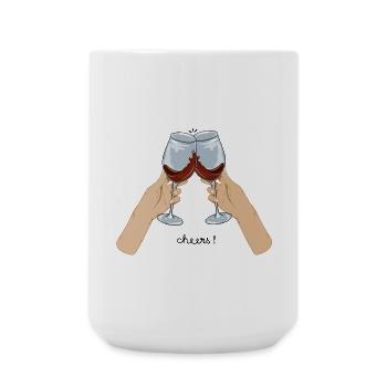Cheers - Große Tasse 440 ml - Weiß - Vorne