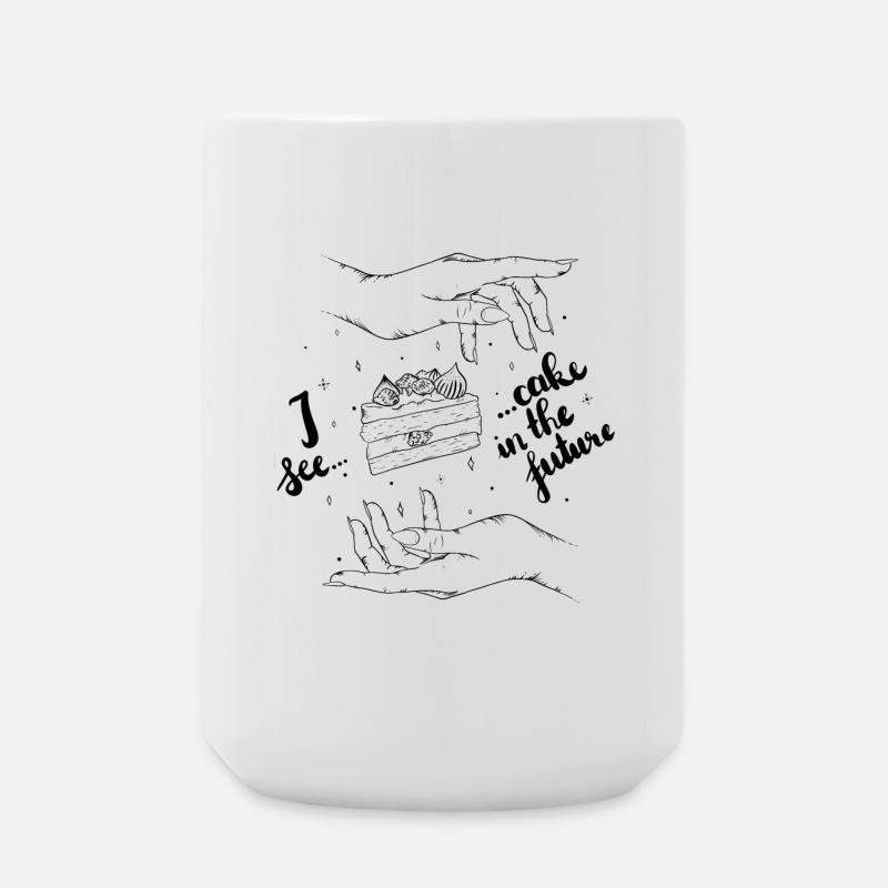 I see... cake in the future - Large Mug 440 ml - white
