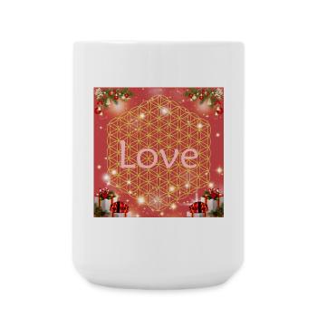 Flower of Life Love Christmas Gifts - Large Mug 440 ml - white - Front