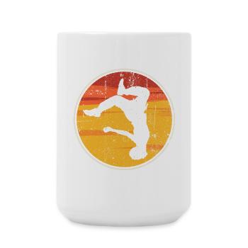 Sonnenuntergangs-Silhouettensprung - Große Tasse 440 ml - Weiß - Vorne