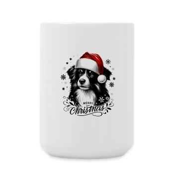 Border Collie Noël - Cadeau Affectueux - Grande tasse 440 ml - blanc - Devant