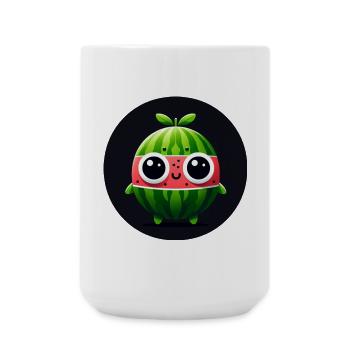Pastèque avec des yeux dans un style comique - Grande tasse 440 ml - blanc - Devant