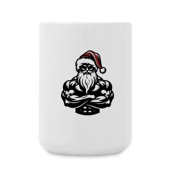 Muscular Santa - Fitmas Gift - Large Mug 440 ml - white - Front