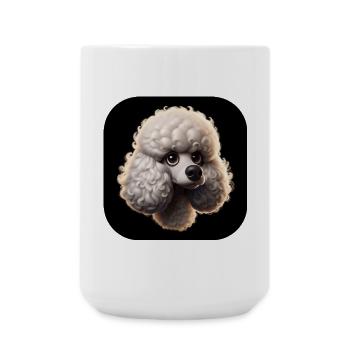 Pudelkopf im Animationsstil - Große Tasse 440 ml - Weiß - Vorne