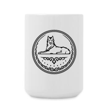 Wolf des Kaukasus - Große Tasse 440 ml - Weiß - Vorne