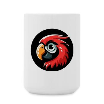 Papagei Kopf im Comic Stil - Große Tasse 440 ml - Weiß - Vorne