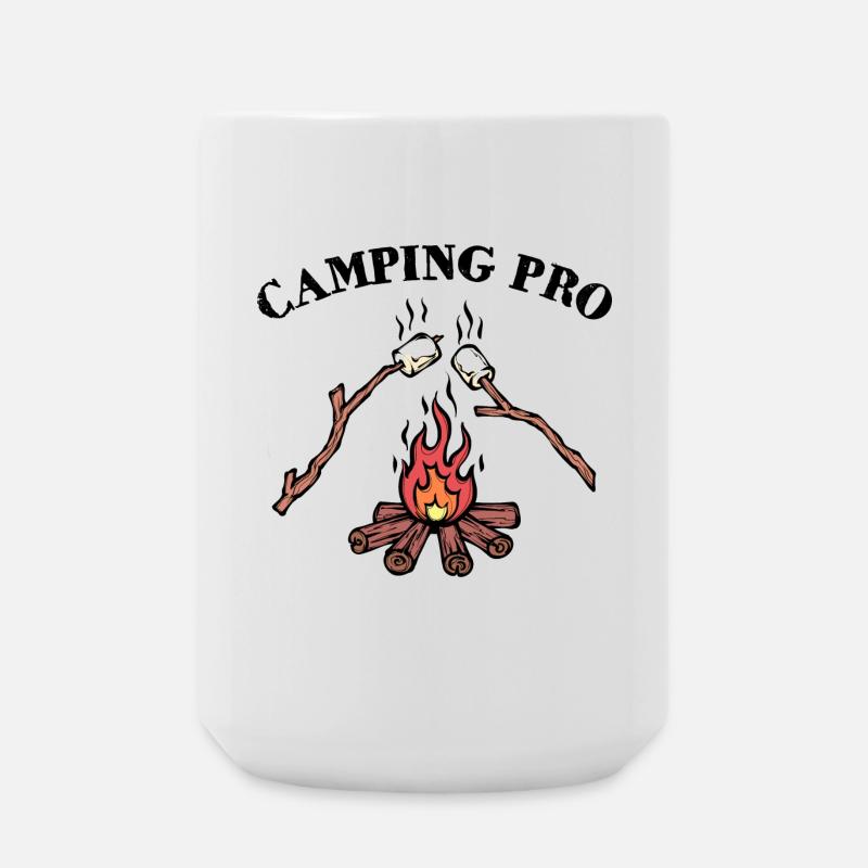 Campfire Campsite Statement Camping Camper - Large Mug 440 ml - white