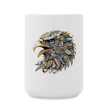 Eagle decorated with Mandalas - Large Mug 440 ml - white - Front