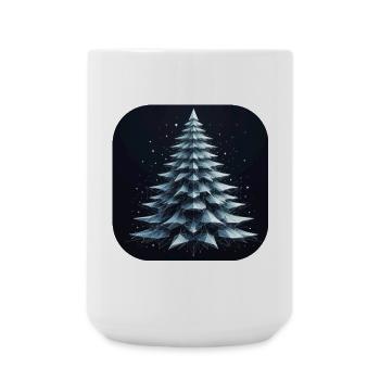 Christmas Tree Fir Tree Polygons Green - Large Mug 440 ml - white - Front