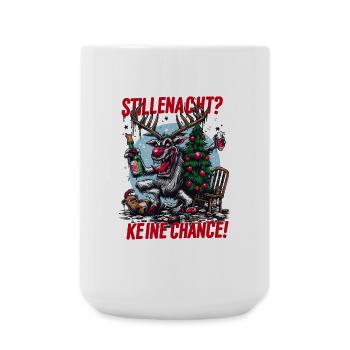 Ironisches Rentier: Keine stille Nacht! - Große Tasse 440 ml - Weiß - Vorne