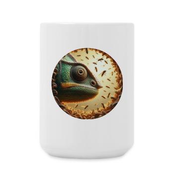 Chameleon mit Bienen Animation - Große Tasse 440 ml - Weiß - Vorne