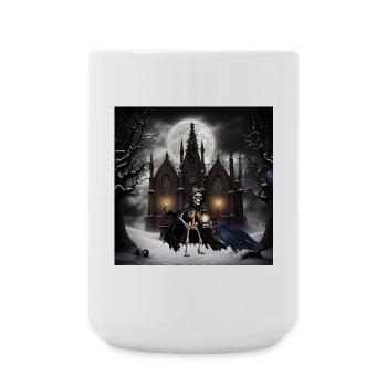 In einer furchterregenden, dunklen Nacht - Große Tasse 440 ml - Weiß - Vorne