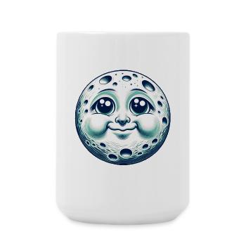 Funny Moon with Face - Large Mug 440 ml - white - Front