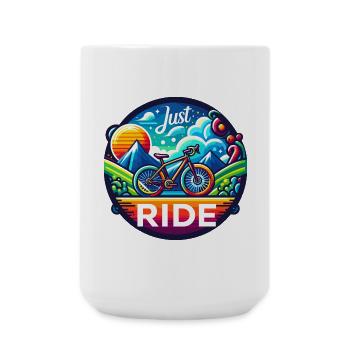 Einfach fahren - Rennrad, Gravel in lebendigen Far - Große Tasse 440 ml - Weiß - Vorne