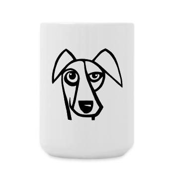 Lustiger schwarzer Hund - Große Tasse 440 ml - Weiß - Vorne