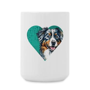 Australian Shepherd Portrait - Large Mug 440 ml - white - Front